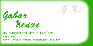 gabor medve business card